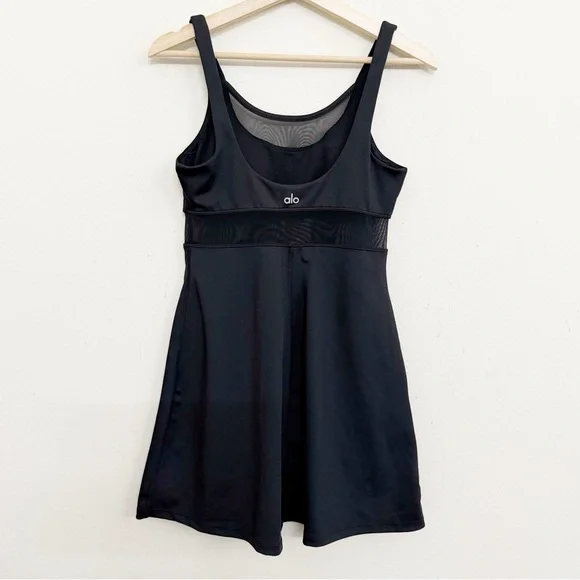 Alo Airlift Double Trouble Mesh Detail Tennis Dress Black Size M - Picture 7 of 10